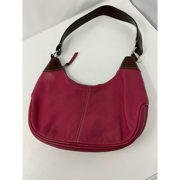 Vintage Dooney Bourke Pink Womens Leather Inner Pockets Shoulder Hobo Handbag - Picture 5 of 7